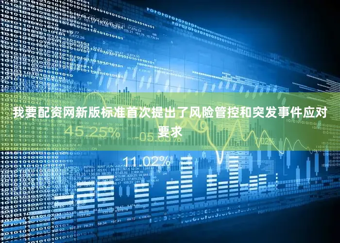 我要配资网新版标准首次提出了风险管控和突发事件应对要求